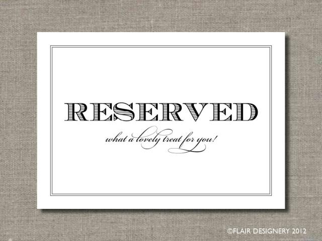 Set Of Two Reserved 5 X 7 Wedding Poster Or Table Sign By Abigail Christine Design 2421834 Weddbook