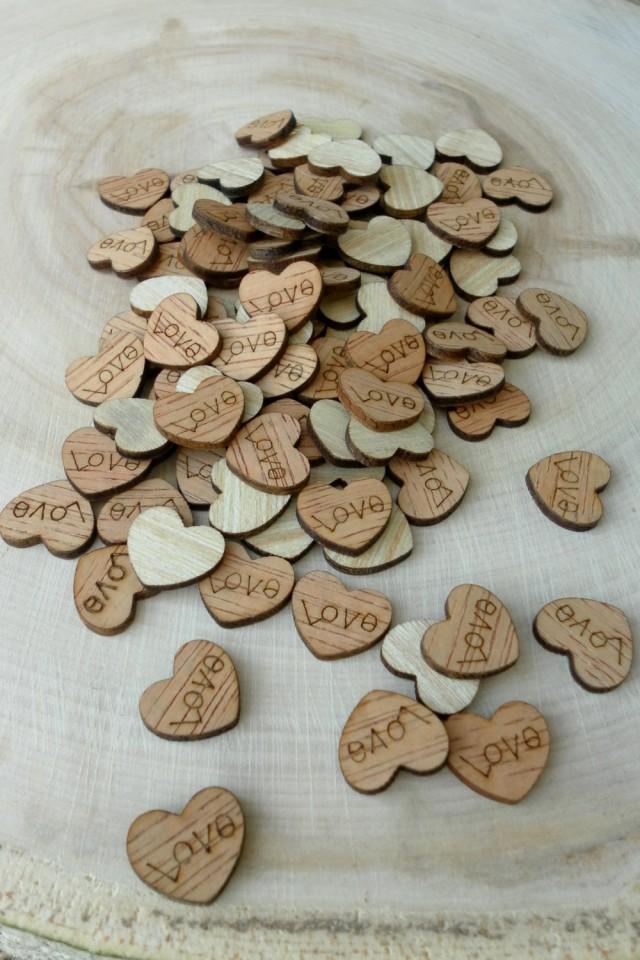 100 Tiny Love Hearts 1 2 Cute Little Wooden Hearts Bridal