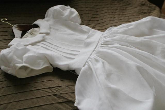 linen first communion dress