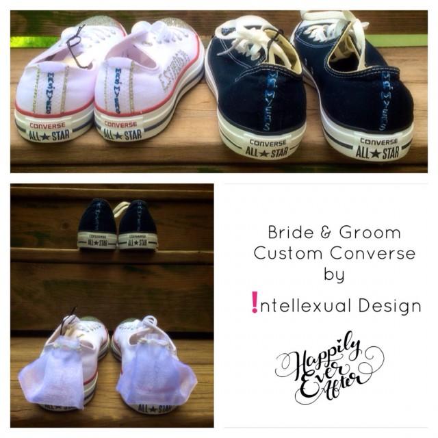 bride and groom custom converse shoes