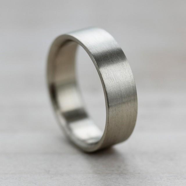 6x1.5mm Comfort Fit Flat Men's Wedding Band - Recycled, Eco-friendly 