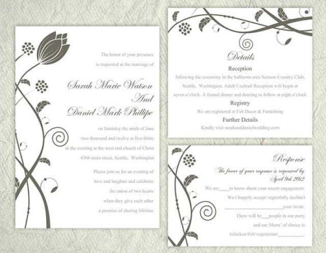 diy wedding invitation template set editable word file instant word templates for wedding invitations