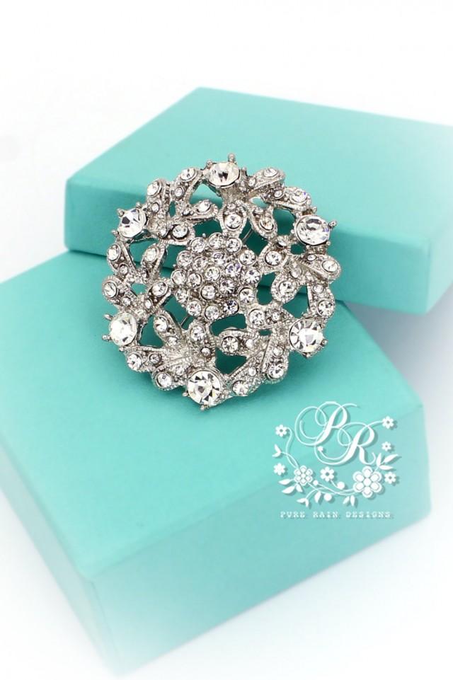 Wedding Brooch Rhinestone Crystal Brooch Adornment Sash Applique Buckle
