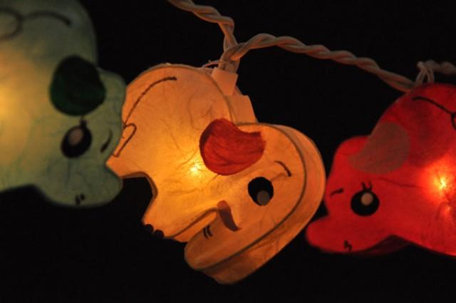 20 Handmade Elephant Planet Paper Lantern String Lights Kid