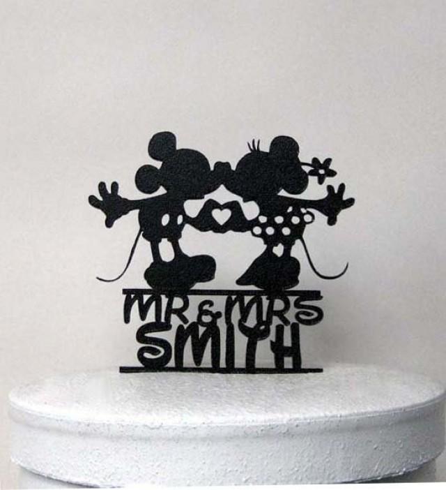 Custom Wedding Cake Topper Mickey And Minnie Wedding With Mr & Mrs