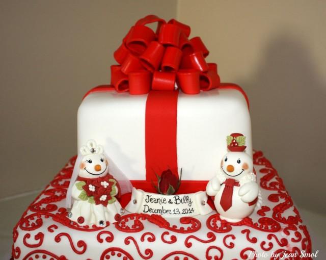 Winter Wedding Cake Topper Snowmen Bride And Groom Winter