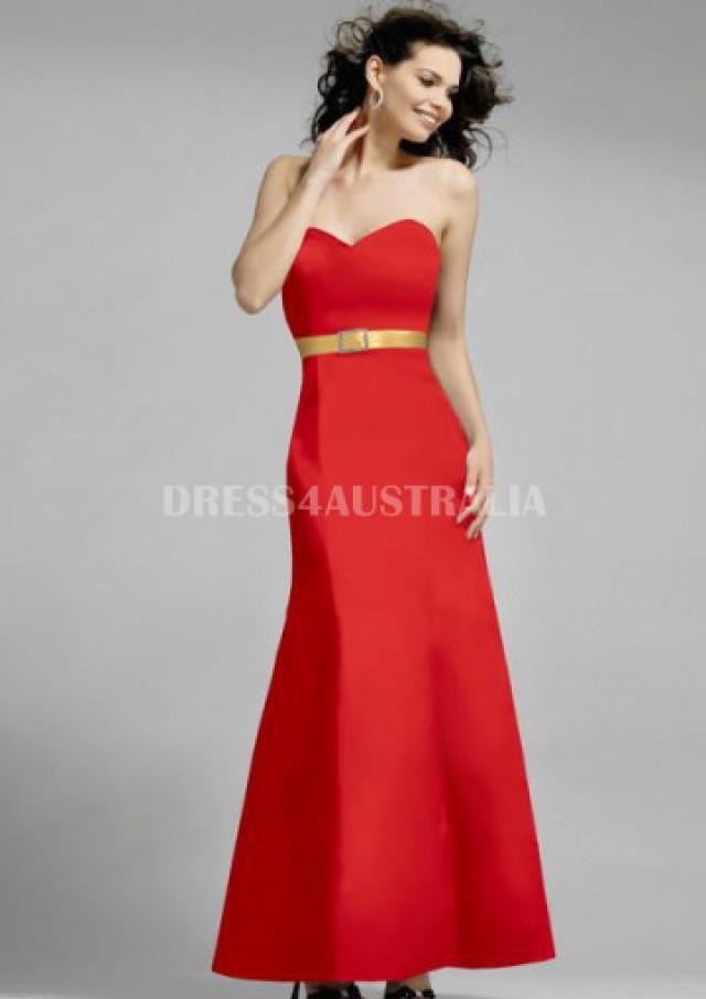 red dress with gold accents