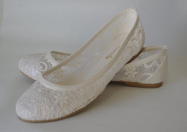 cream flat wedding shoes