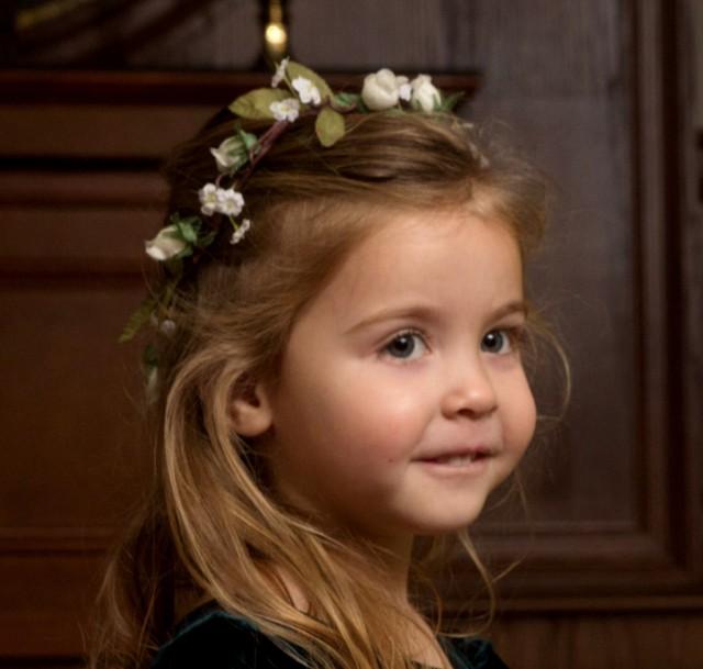 Ivory Flower Girl Halo Barn Wedding Party Accessories Hair Wreath