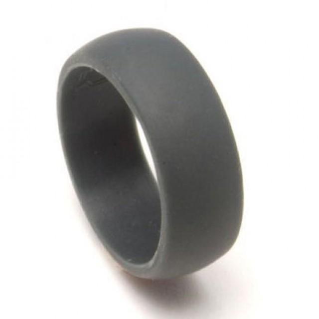 Set Of Two 2 Silicone Rings Mens Silicone Ring Flexible Silicone Wedding Band Dark Gray Color 2426754 Weddbook