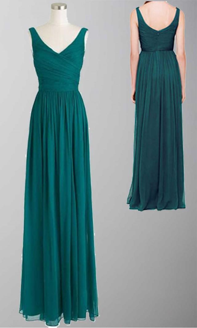 Long Chiffon Rich Peacock Bridesmaid Dresses KSP177 [KSP177] £92.00
