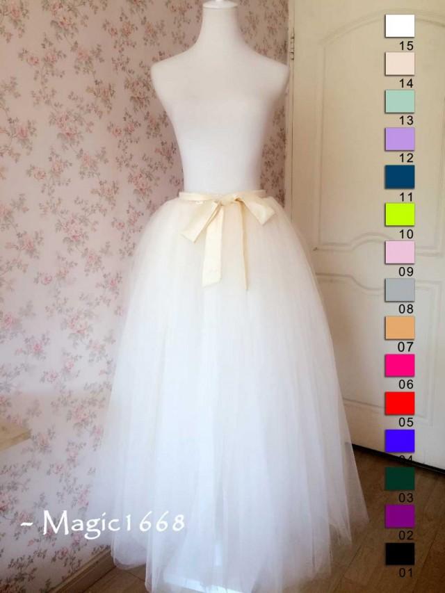 2015 Wedding Bridesmaid Skirt Cream Ivory Tulle Skirt