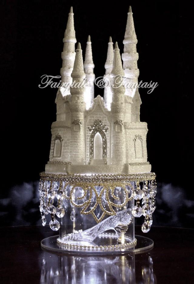 Cinderella Castle Cake Topper Wedding Fairytale With Swarovski Crystals