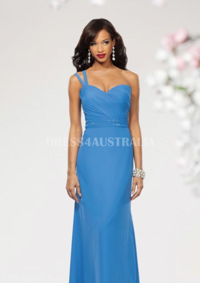 Buy Australia Ocean Blue Double Straps Ruched Bodice Long Chiffon