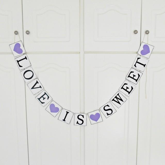 FREE SHIPPING, Love Is Sweet Banner, Bridal Shower Banner, Wedding