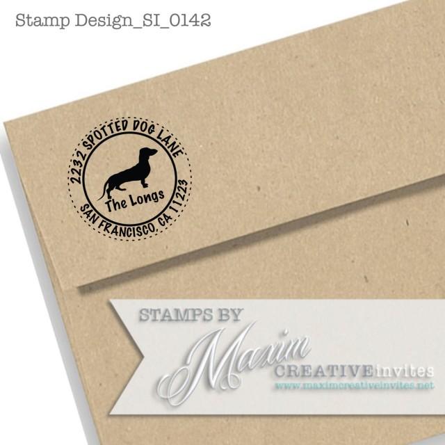 Personalized Dachshund Dog Self Inking Rubber Stamp Gift Return Dachshund Dog Self Inking Rubber Stamp