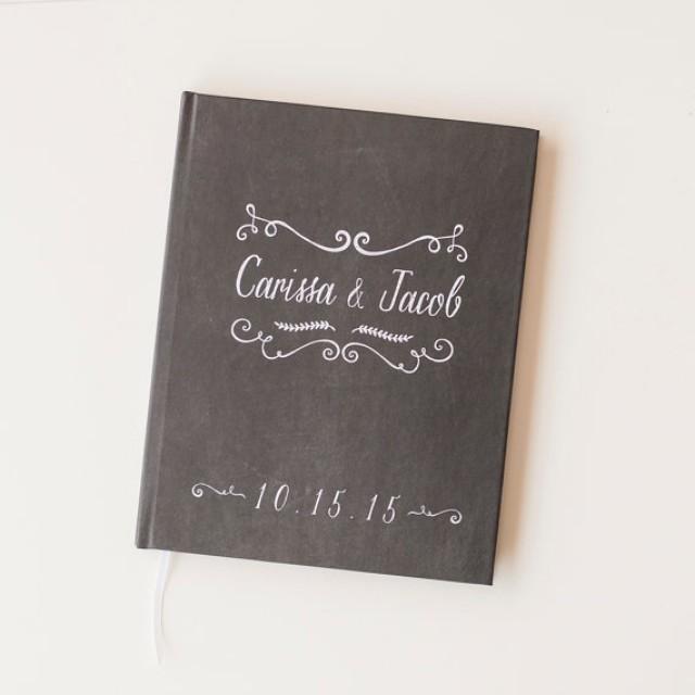 Chalkboard Wedding Guest Book Wedding Guestbook Personalized Chalk