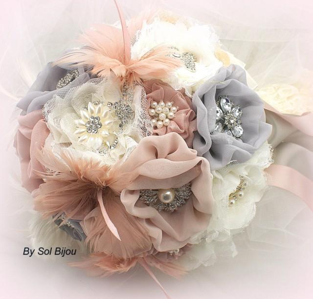 Pink And Gray Brooch Bouquet Ivory Blush Silver Dusty Rose Pink And Gray Brooch Bouquet Ivory Blush Silver Dusty Rose Wedding Jeweled Feathers Lace Pearls Vintage Style Elegant 2429120 Weddbook
