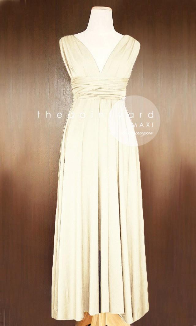 MAXI Champagne Bridesmaid Dress Convertible Dress Infinity Dress