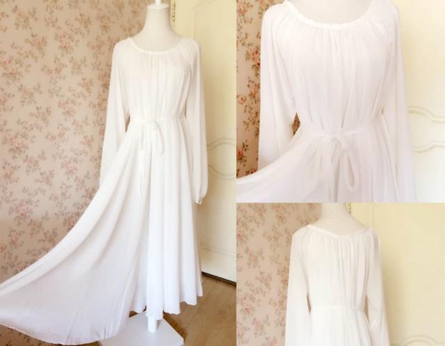loose white dress with sleeves
