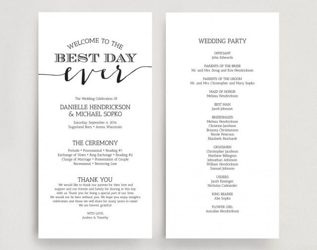 Wedding Programs Wedding Program Instant Download Wedding Program Printable Template Instant Sle Wedding Program Template