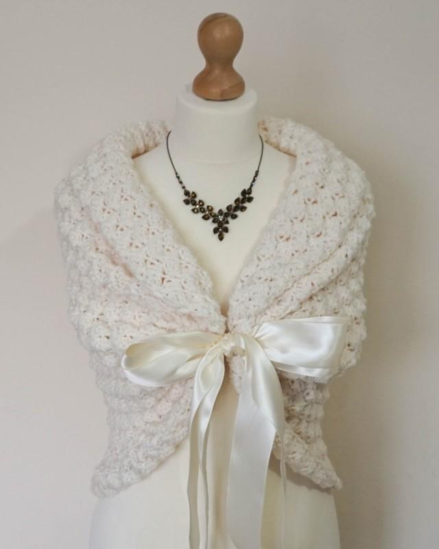 Ivory Bridal Shawl Wedding Wrap Bridal Cover Up Wedding Bolero