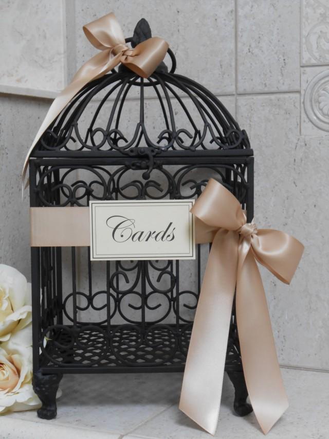 Black Birdcage Wedding Card Holder / Wedding Cardholder / Vintage Style
