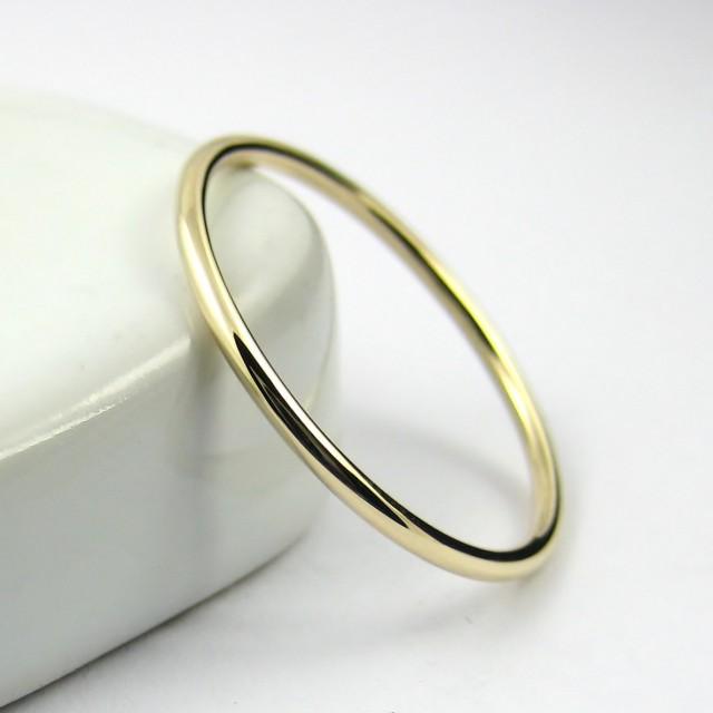 Thin Gold Ring, Thin Wedding Band, Gold Stacking Ring, Thin 9K Gold