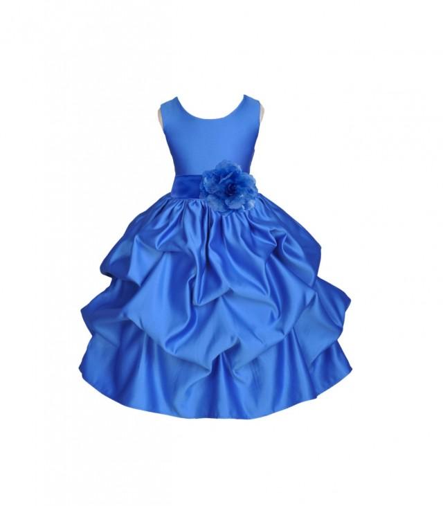 2020 Royal Blue Applique Flower Girls Dresses For Wedding White Tulle Off Shoulder With Sleeves Princess New Cheap First Communion Dress Beach Flower Girl Dresses Big Girl Dresses From Stunningdress88 59 55 Dhgate Com