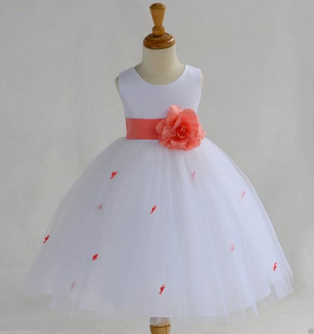 children's coral bridesmaid dresses