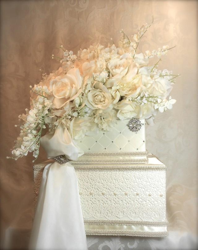 Wedding Card Box Lace Wedding Card Holder, Lilly Of The Valley Two Tier