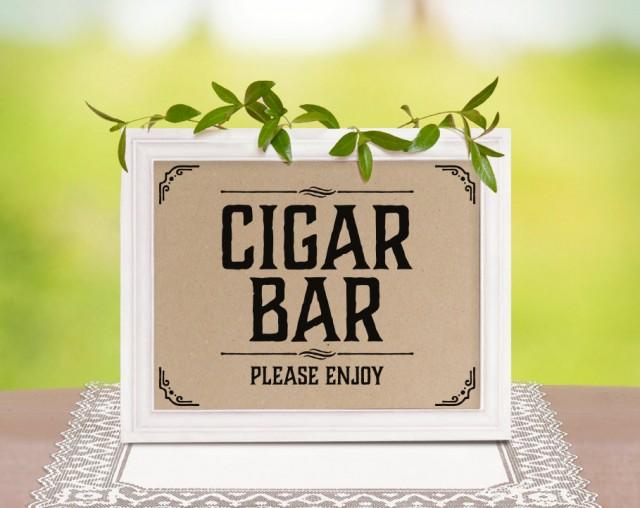 Cigar Bar Wedding Sign Rustic Wedding Decor Cigar Bar Decor