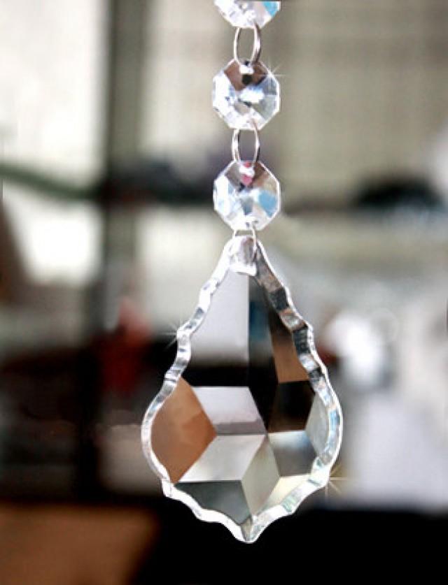 4.65" Czech vintage crystal glass baroque pendalogue Chandelier lamp Prism 
