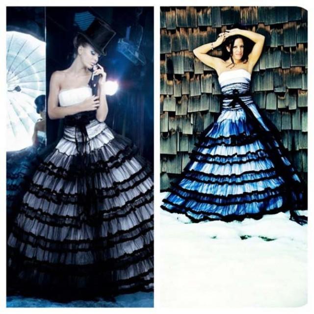 Designer Inspired Black And White Gothic Wedding Dress 2435998