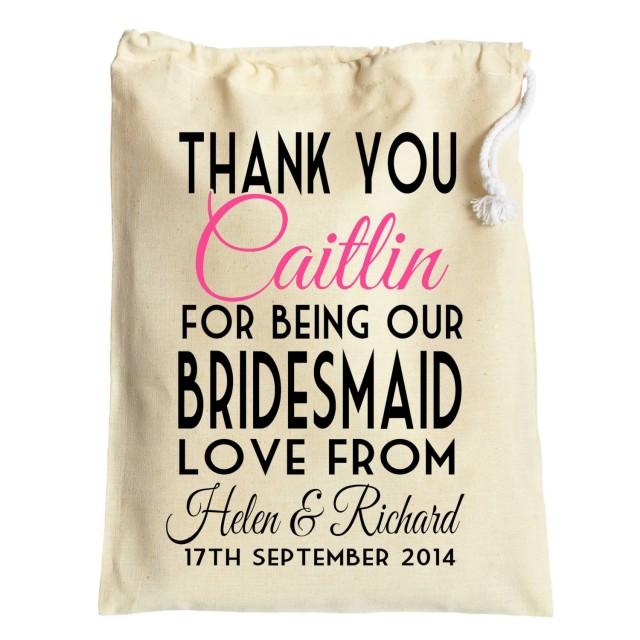 Wedding Favour Thank You Cotton Drawstring Gift Bags Bridesmaids Best