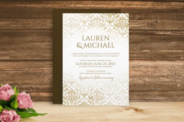 Diy Wedding Invitation Template Instant Download Editable Text