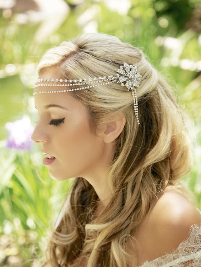Silver Crytal Headband, Crystal Headdress, Crystal Tiara, Gold, Silver