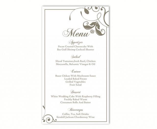 Romantic Dinner Menu Blue Printable Menu Vintage Floral Wedding Menu Template Instant Download Editable Menu Editable Template 43