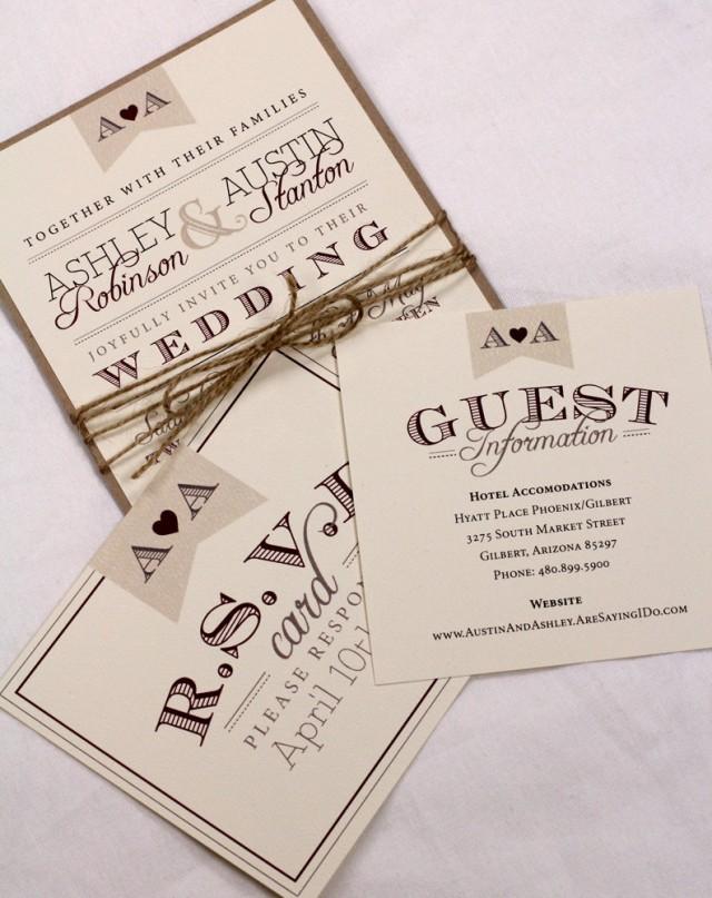 Vintage Wedding Invitation Suite Sample Rustic And Vintage Twine