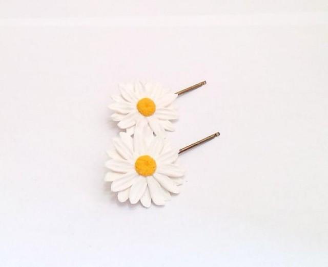 Daisies White Hairpin. Big Daisies Hairpin . Daisies Hair Clip . Summer