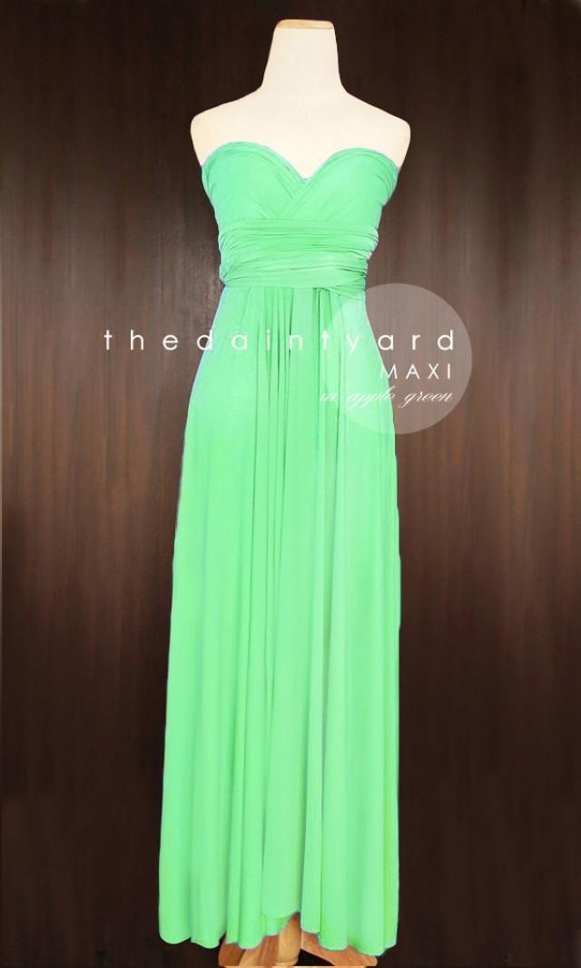 Maxi Apple Green Bridesmaid Dress Convertible Dress Infinity Dress Multiway Dress Wrap Dress 3628