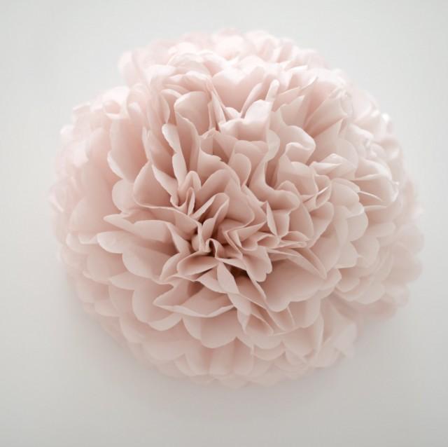 Dusky / Dusty Pink Color Tissue Paper PomPom Wedding Party Pompoms