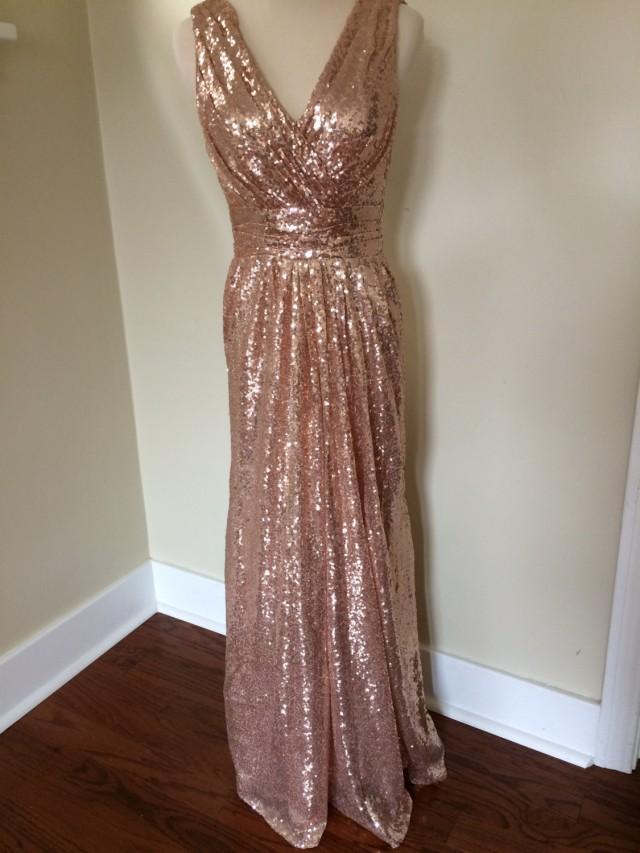 rose gold champagne dress