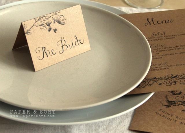 Set Of 24 Rustic Place Card Free Personalization Fall Wedding