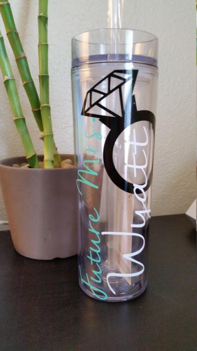Custom Future Mrs. Tumbler, Bride Tumbler, Skinny 16oz Wedding