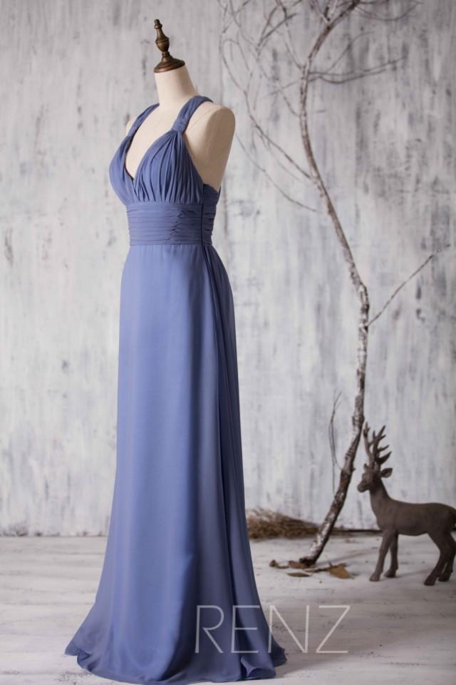 steel blue evening gown