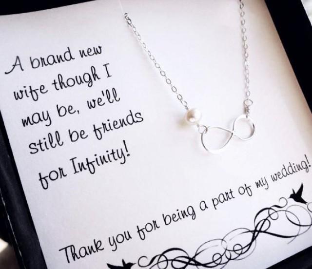 REAL Silver Thank You Bridesmaid Infinity Necklace Gift Box Jewellery FREE Post 