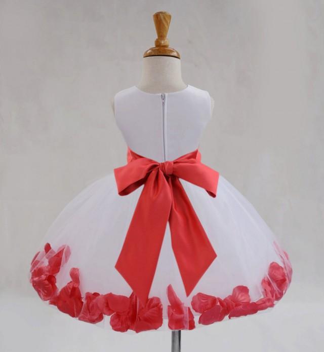 Ivory Flower Girl Dress Sash Pageant Petals Wedding Bridal Children Bridesmaid Toddler Elegant