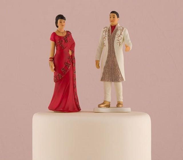 Indian Bride And Groom Traditional Wedding Caketoppers Porcelain