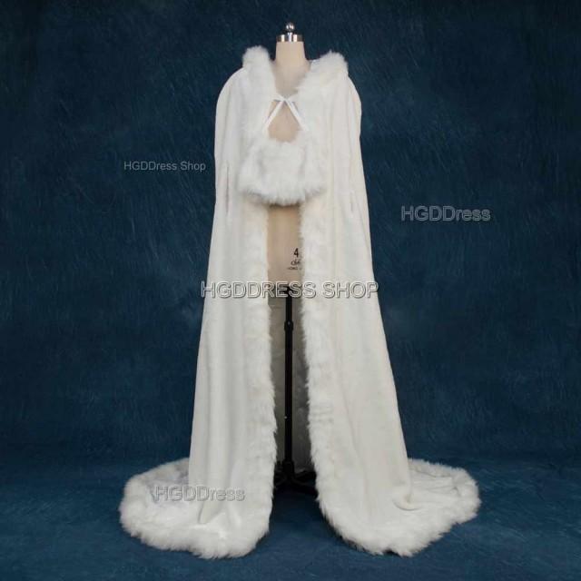 long white cape with hood